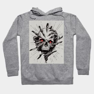 An Ink Illustration of a Skull Hoodie